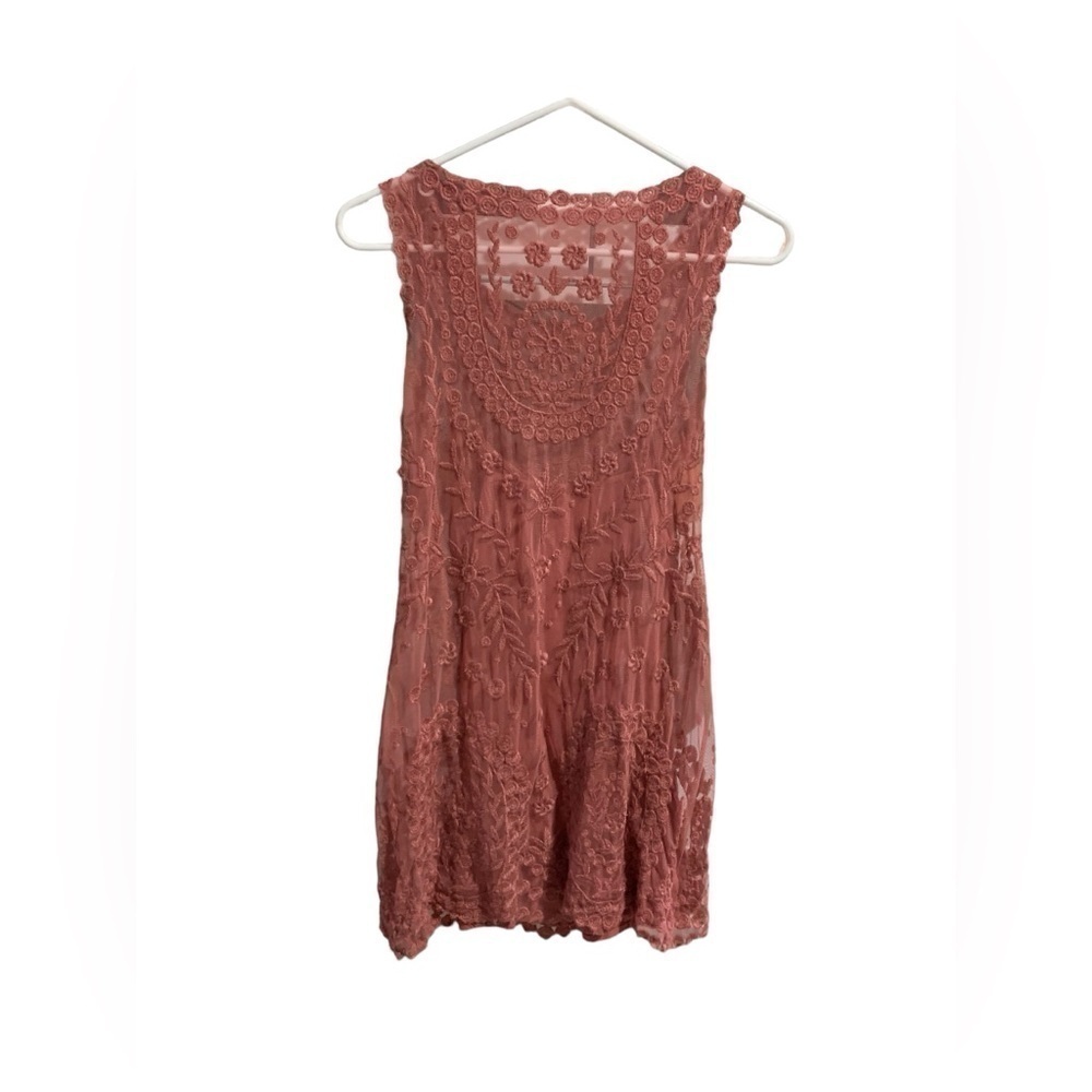 Free People Embroidered Net Shift Dress Size Small - Picture 3 of 5